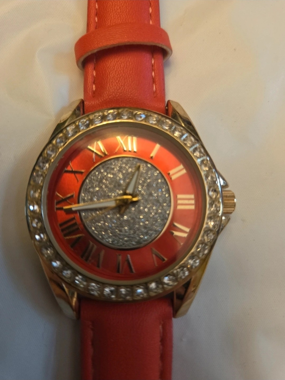 Women's Coral Fashion Watch with Crystal Bezel - Picture 2 of 3